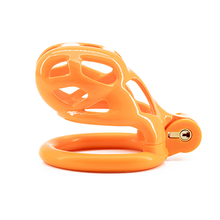 Load image into Gallery viewer, Orange Cobra Chastity Cage - Small