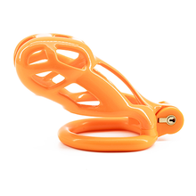 Load image into Gallery viewer, Orange Cobra Chastity Cage - Standard