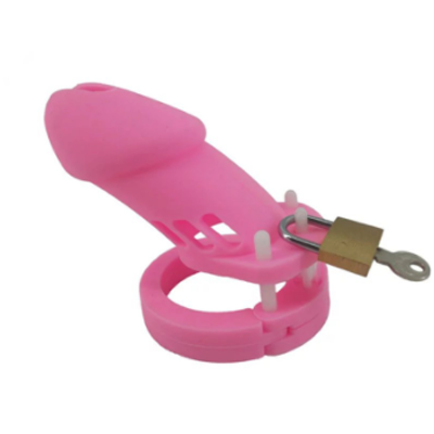 Hot Pink Silicone Chastity Cage