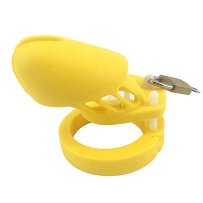Yellow Silicone Chastity Cage