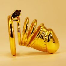 Load image into Gallery viewer, Golden Plated Chastity Cage
